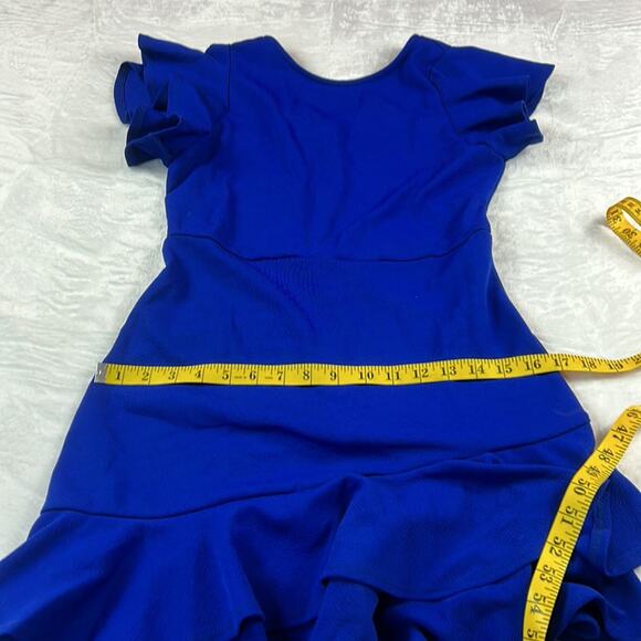 Unbranded blue ruffled hem sheath dress, size small - Picture 7 of 10
